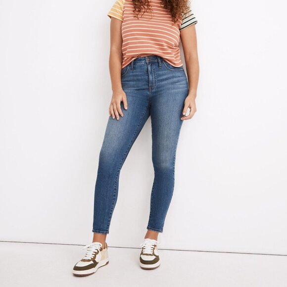 Madewell Petite Curvy High-Rise Skinny Crop Jeans in Lander Wash Size 24P EUC - Picture 1 of 11